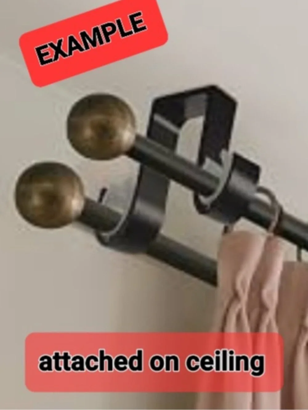 Double curtain rod brackets for Ceiling or Wall Set / 3 Pkgs Nickel Target